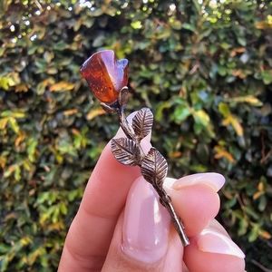 Vtg Amber Rose on Sterling